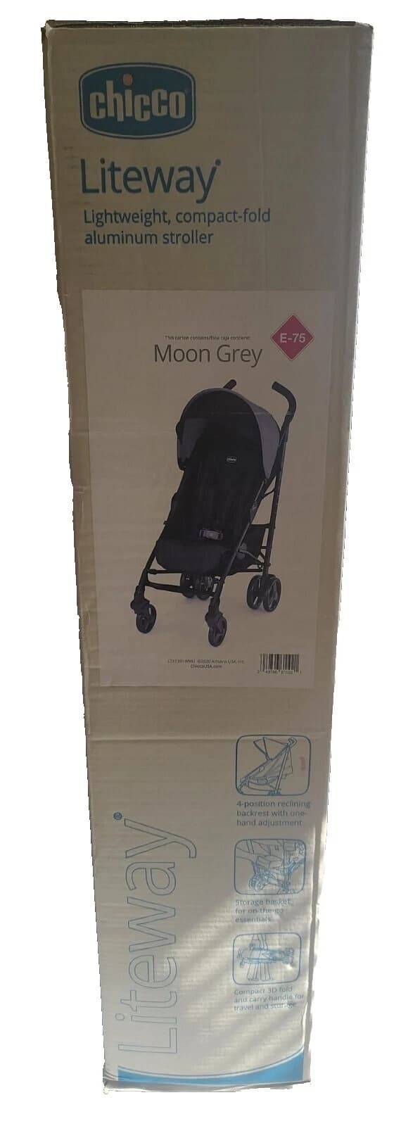 Chicco Liteway umbrella stroller in red color folded upright against a white background