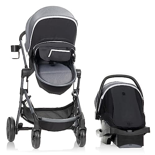Evenflo Sibby 2 travel system with LiteMax 35 infant seat and ride-along board for toddler