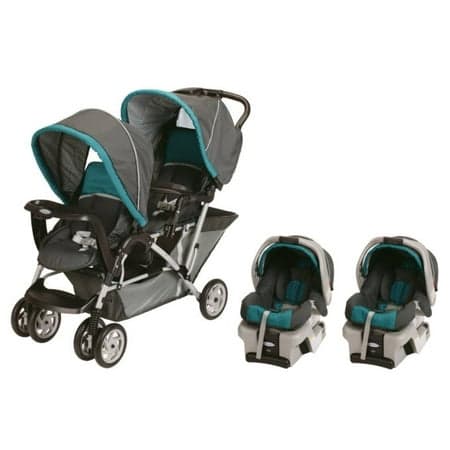 Graco DuoGlider tandem double stroller in Glacier grey at a big box retail store