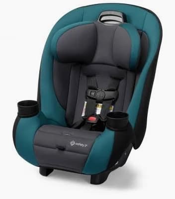 Safety 1st Ellaris 3-in-1 convertible car seat in Peacock Blue, three-quarter front view.