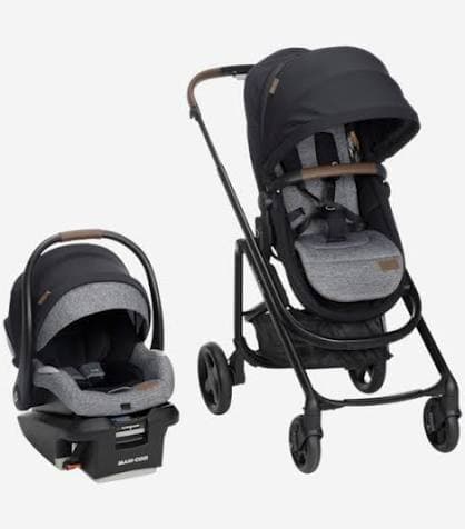 Maxi-Cosi Tayla Max 5-in-1 modular travel system with Mico Luxe+ infant seat, grey and white