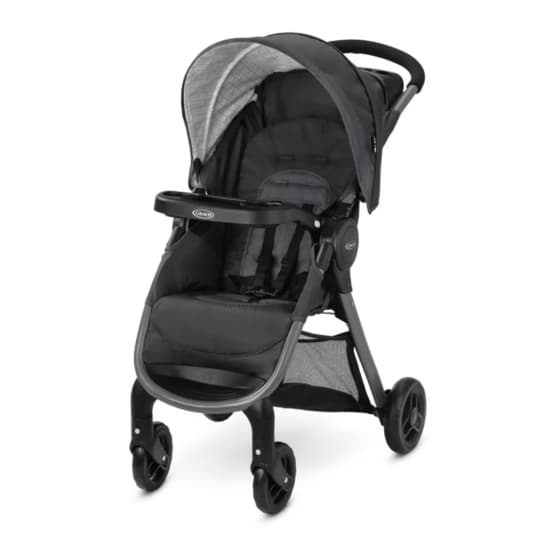 Graco FastAction SE 2.0 travel system with SnugRide 35 Lite infant seat in grey and black